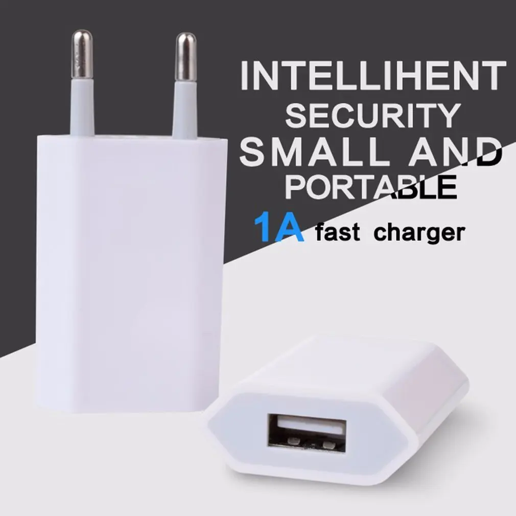 Universal USB Wall Charger Practical Charger Adapter 5V 1A Single USB Port Quick Charger Socket Cube for iPhone Smart Phones EU