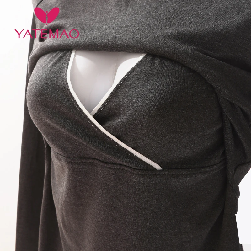 Топы YATEMAO для беременных одежда сна кормящих матерей Одежда Пижама женщин без