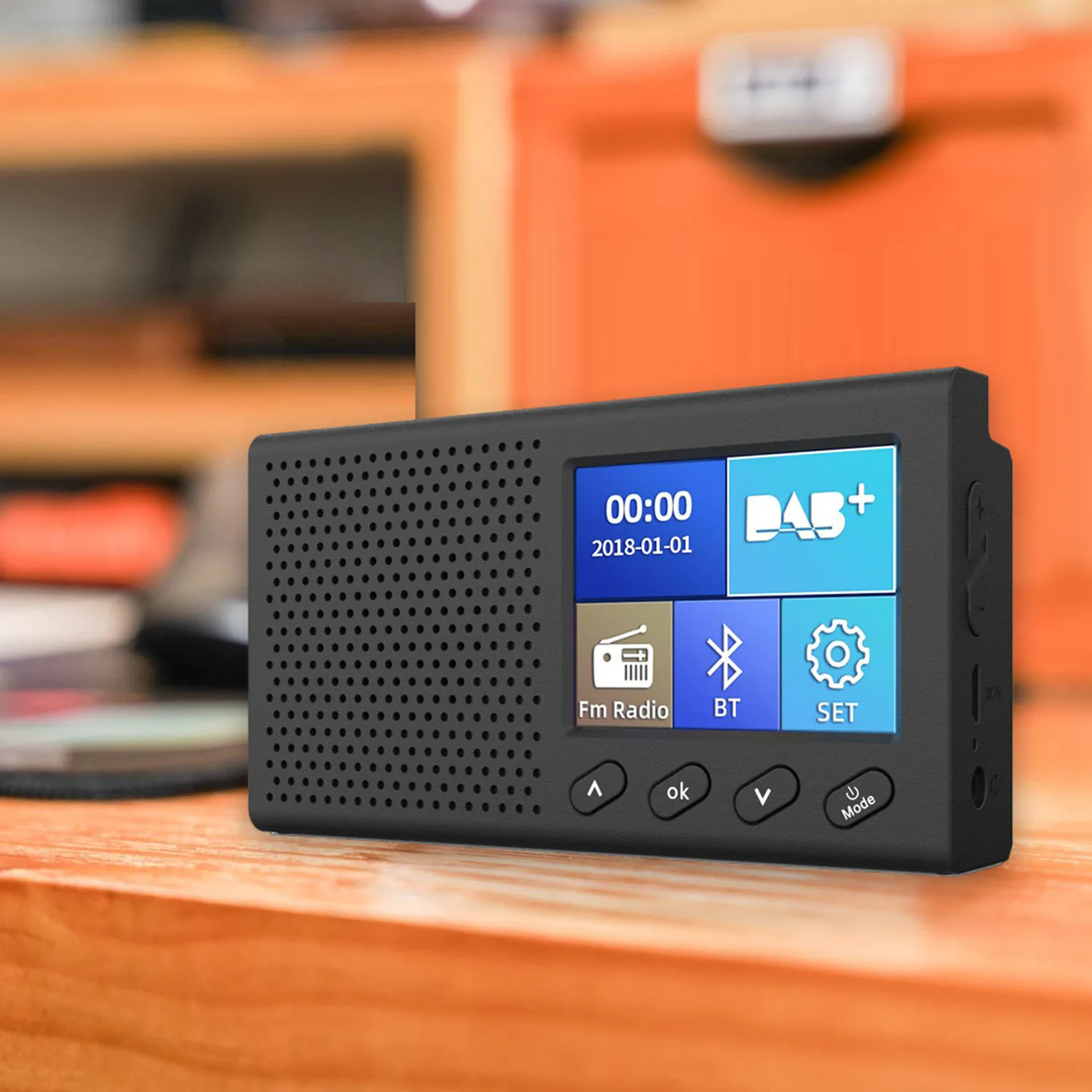 Радио DAB с цветным ЖК экраном 2 4 дюйма перезаряжаемый портативный цифровой FM mp3