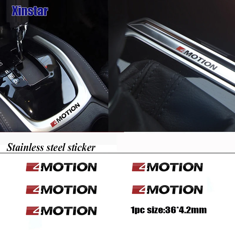 

5pcs Stainless steel 4MOTION Car Sticker For Volkswagen VW Golf Passat Scirocco LAVIDA Jetta CC EOS Polo Touareg Tiguan