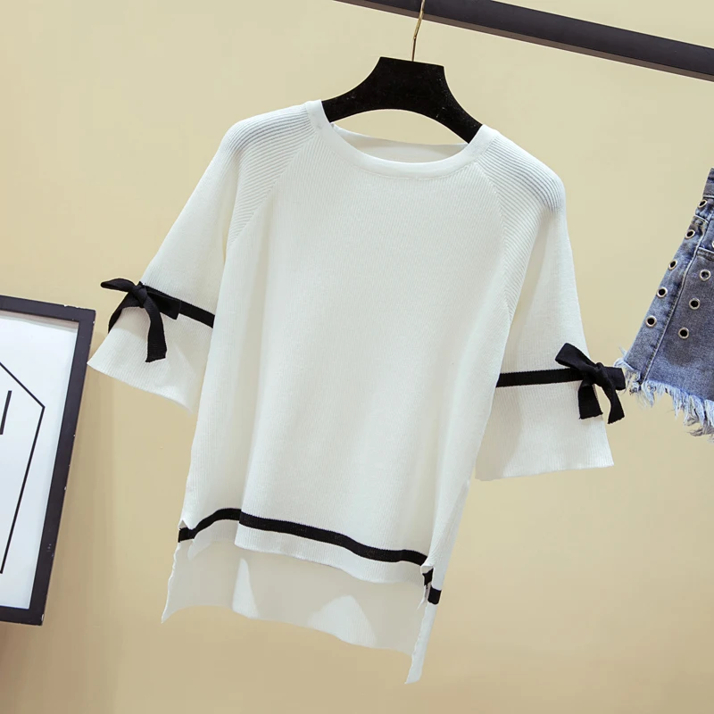 Повседневный осенний тонкий свитер зимний вязаный новое яркое с коротким