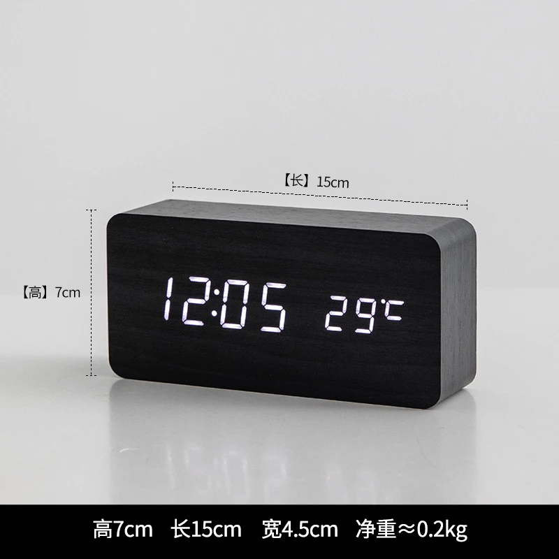 Будильник Светодиодный деревянный в скандинавском стиле креативный