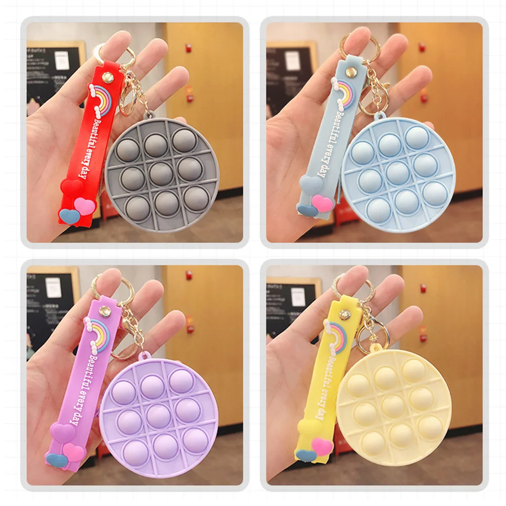 

Push Bubble Fashion Fidget Toys Push Bubbles Toy Rainbow Anti-Stress Round Coin Purse Decompression Press Storage Bag Girls Boys