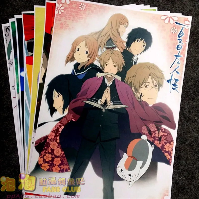 

8 pcs/set Anime Natsume Yuujinchou poster Takashi Uchiha Madara reiko wall pictures room stickers toys A3 Film posters