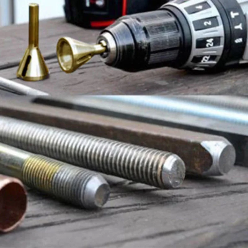 

HOT Stainless Steel Deburring External Chamfer Tool Drill Bit Remove Burr Gold