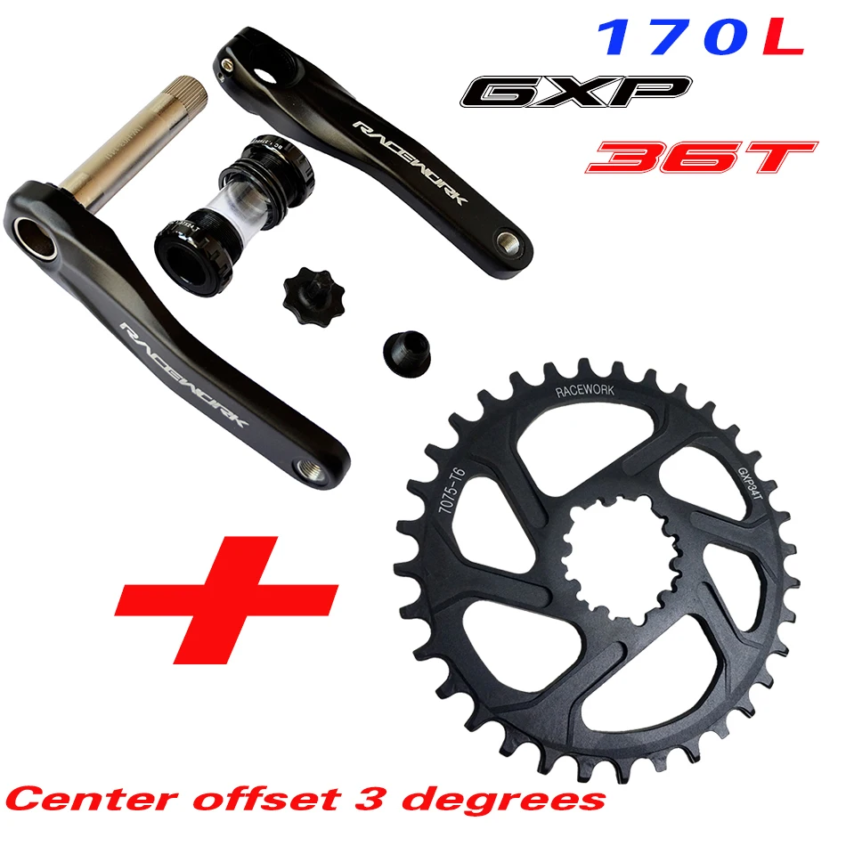 GXP36T 3degrees Fahrrad kurbel гоночный велосипед MTB GXP Kurbel алюминиевый легиер Mit Boden Kurbel 170 crank platte rot 32 T 34 T 36 T 38 T - Цвет: GXP36T 3degrees