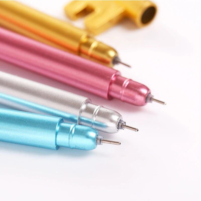 

6Pcs Candy Color Key Gel Neutral Pen Student Signing Writing Pen Creative 0.38mm Black Fountain Pens School Office Stationery