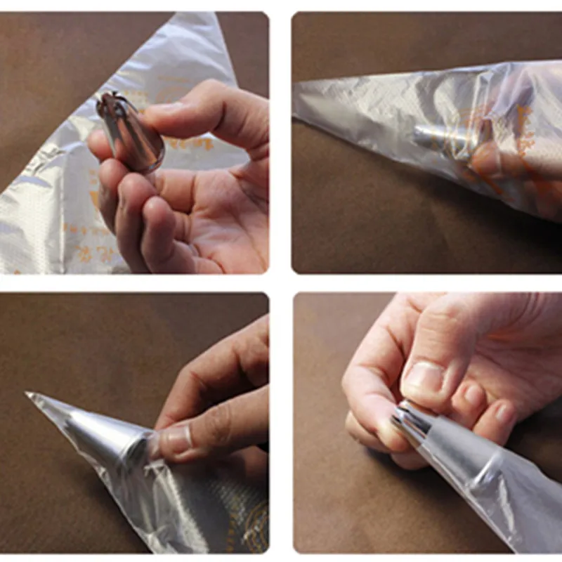 10PCS Food Grade Plastic Disposable Piping bag Icing Nozzle Fondant Cake Decorating Pastry Tips Tools |