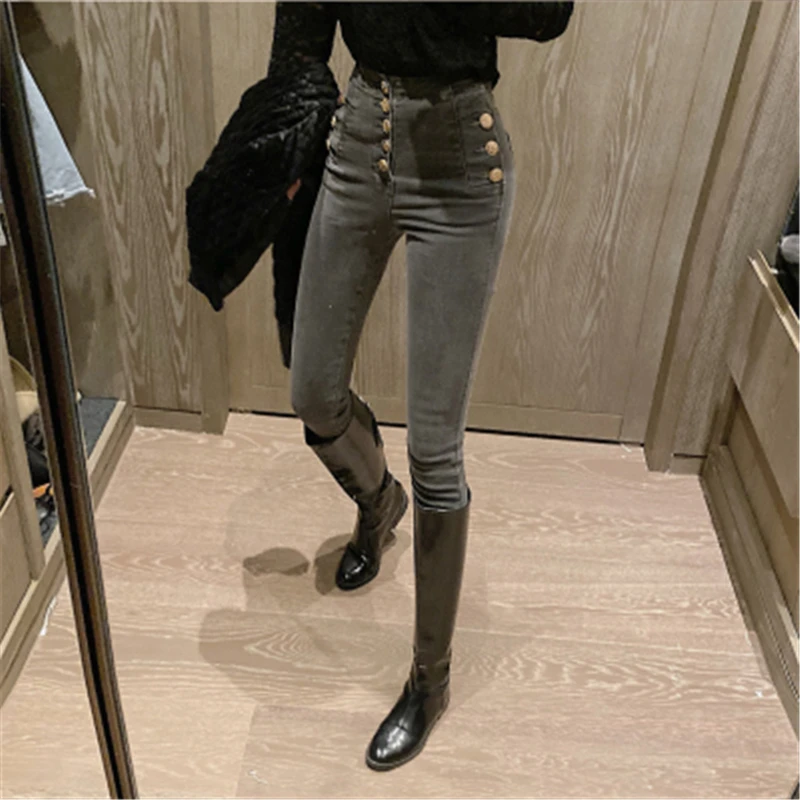 Новинка весны 2020 джинсы с заклепками новый осенне зимний стиль в гонконгском
