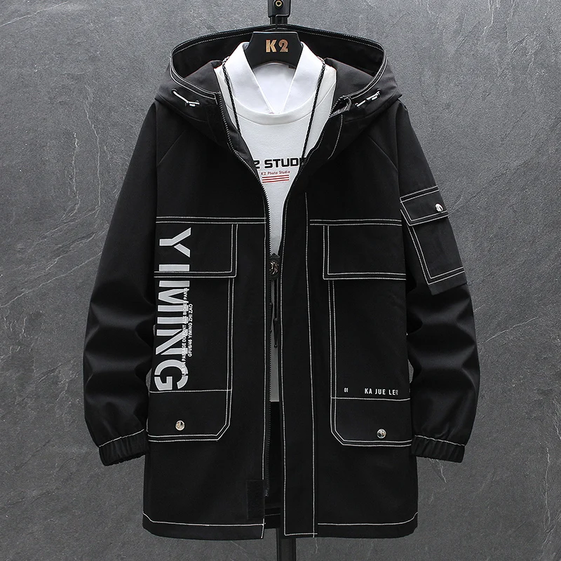 Новинка 2021 мужская куртка модная ветровка в стиле хип хоп повседневная карго с