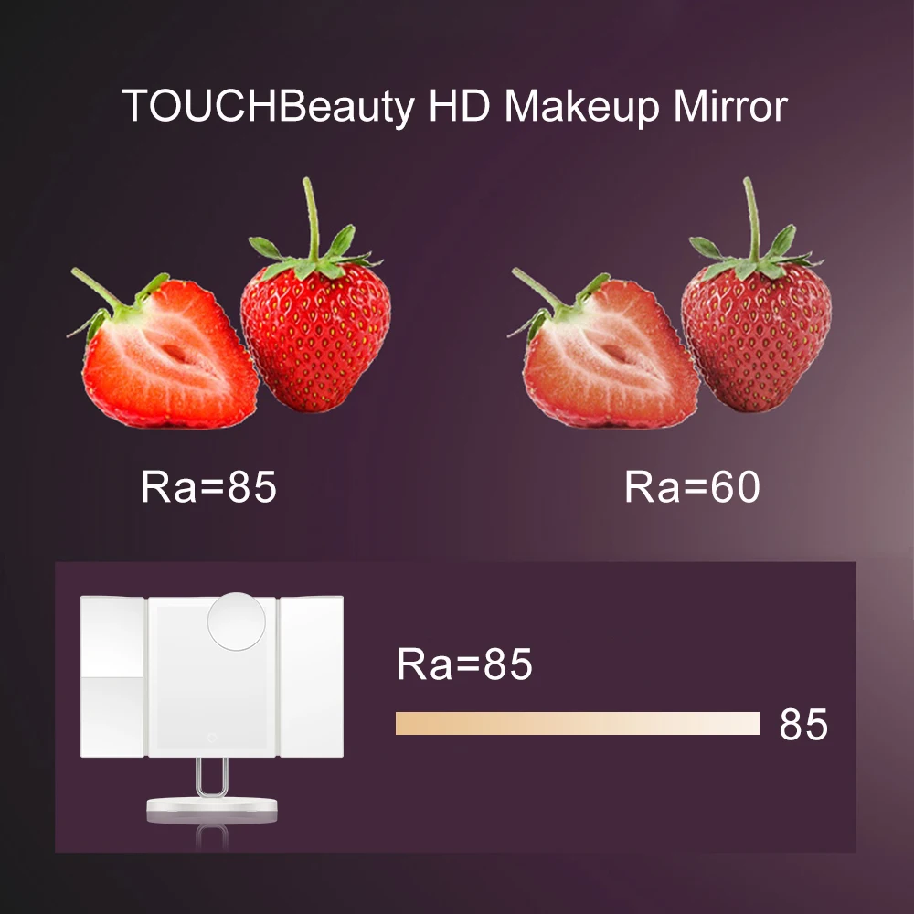 TOUCHBeauty зеркало для макияжа, 1X 2X 3X 7X увеличительное зеркало, косметическое зеркало с сенсорным выключателем, 34 светодиодный светильник трехкратное зеркало