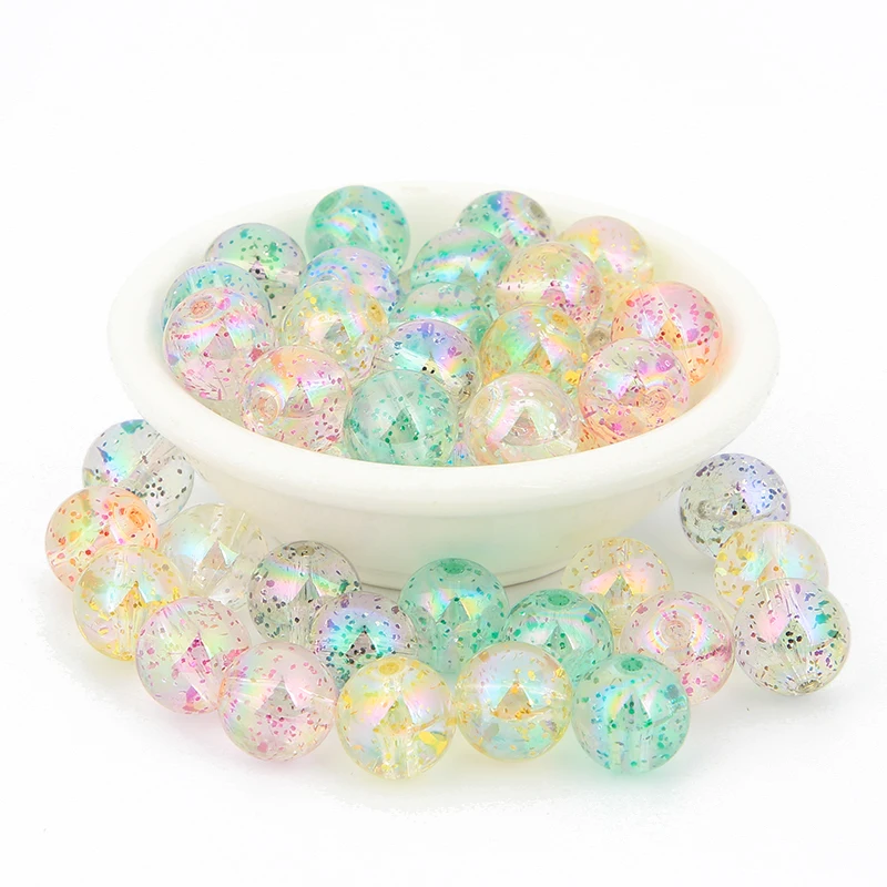 50 шт смешанные цвета Круглый флеш-накопитель блестящие бусины акриловый шар
