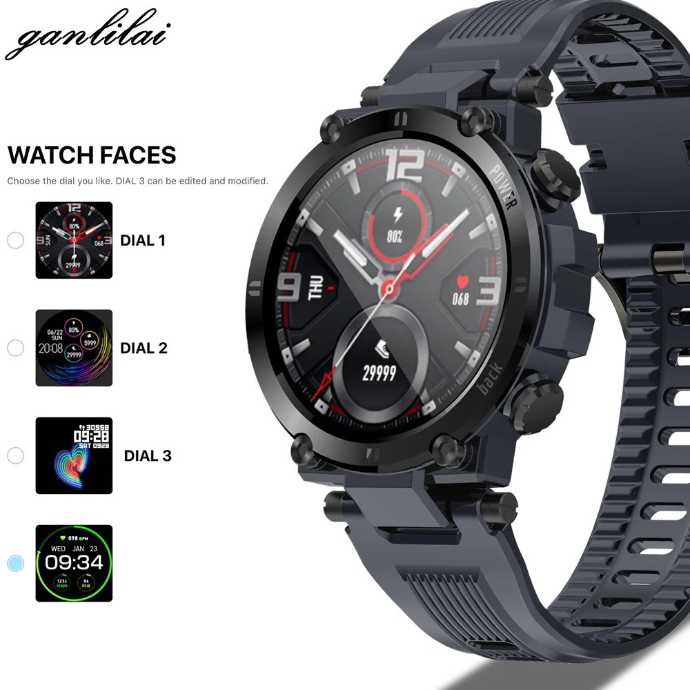 

Outdoor Sport Watch Rugged Bluetooth Full Touch Smart Watch Ip68 Waterproof Tracker Fashion Smartwatch For Men Pedometer