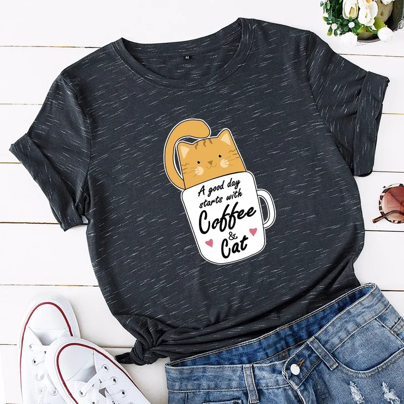 JCGO летняя модная женская футболка из хлопка 5XL плюс размер повседневная с