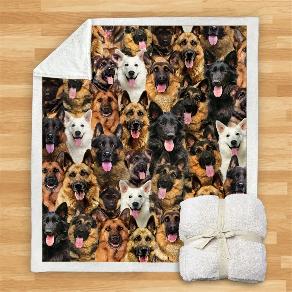 

You Will Have A Bunch Of German Shepherds Premium Sherpa Blanket 3D Printed Fleece Blanket on Bed Home Textiles Dreamlike
