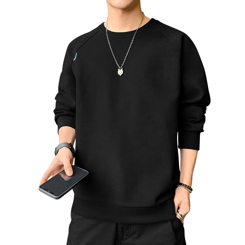 

XL95 winter new men's Velvet sweater Pullover Korean solid color youth casual versatile shirt