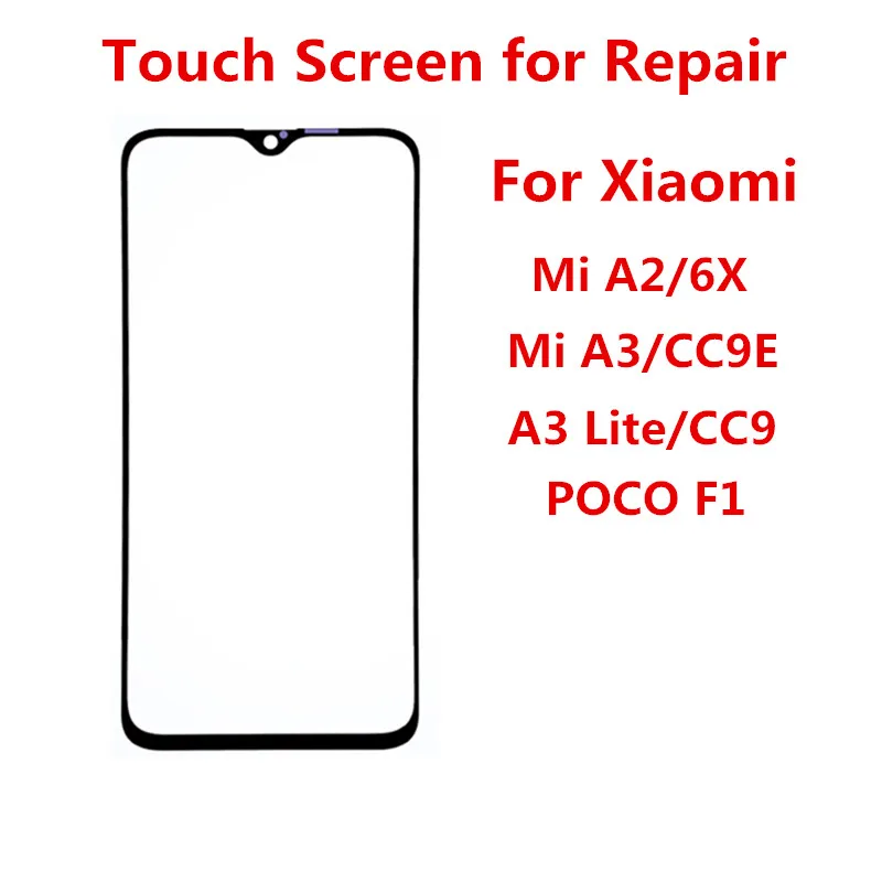 Переднее стекло для Xiaomi Mi A2 A3 Lite Poco F1 6X сенсорный экран ЖК-дисплей внешняя панель