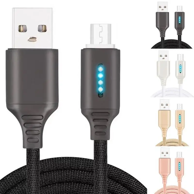 1 м автоматический отрезающий светодиодный usb type-C кабель для зарядного устройства для мобильного телефона Android, кабель для быстрой зарядки, шнур для передачи данных для сотового телефона huawei