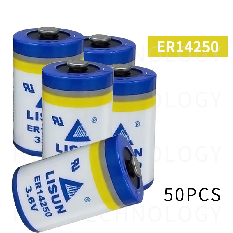 50 шт./лот LISUN ER14250 1/2AA 3 6 V 1200mAh литиевая батарея электрический счетчик газовый PLC