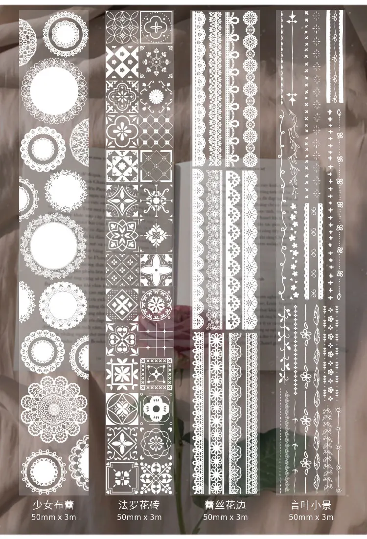 Винтаж завод/кружево/природного образца», «Луна», ПЭТ лента для декорации Washi DIY планировщик дневник в стиле Скрапбукинг маскирующая лента Escolar