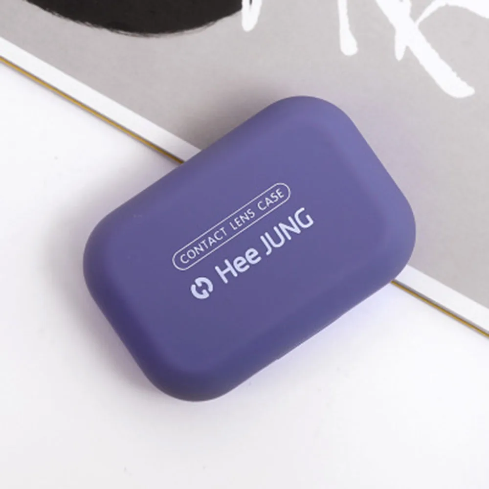 

Frosted Mini Rubber Paint Square Contact Lens Case With Mirror Women Colored Contact Lenses Box Eyes Contact Lens Container