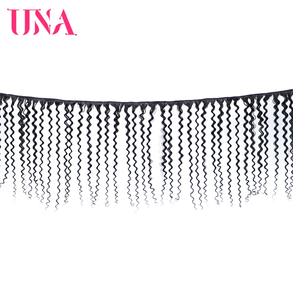 UNA бразильские кудрявые человеческие волосы 3 шт дело Remy пучки цвет # 1B от 8 дюймов