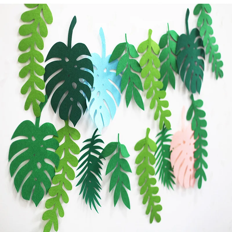 Гавайские вечерние украшения для свадьбы 6 шт. ручной работы листья из ткани