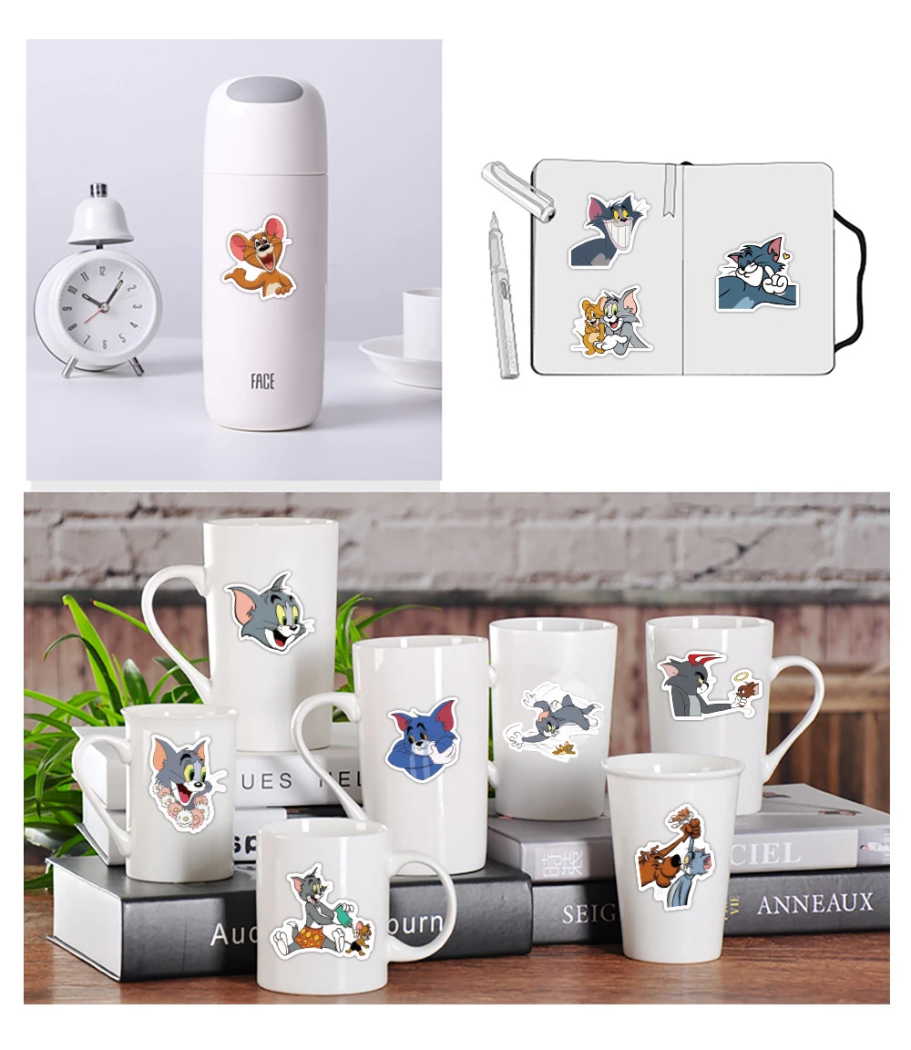 50 шт./компл. милый кот Мультяшные наклейки для скрапбукинга гитары ноутбука