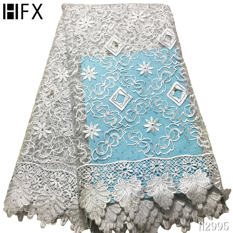 Высококачественная белая хлопковая кружевная ткань французский сетчатый