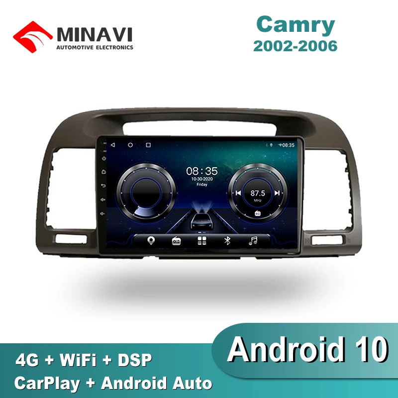 9'' Android 10 DSP TOYOTA CAMRY 2002/2003/2004/2005/2006 Car Radio Multimedia GPS Navigation Navi Player Auto Stereo 2din WIFI |