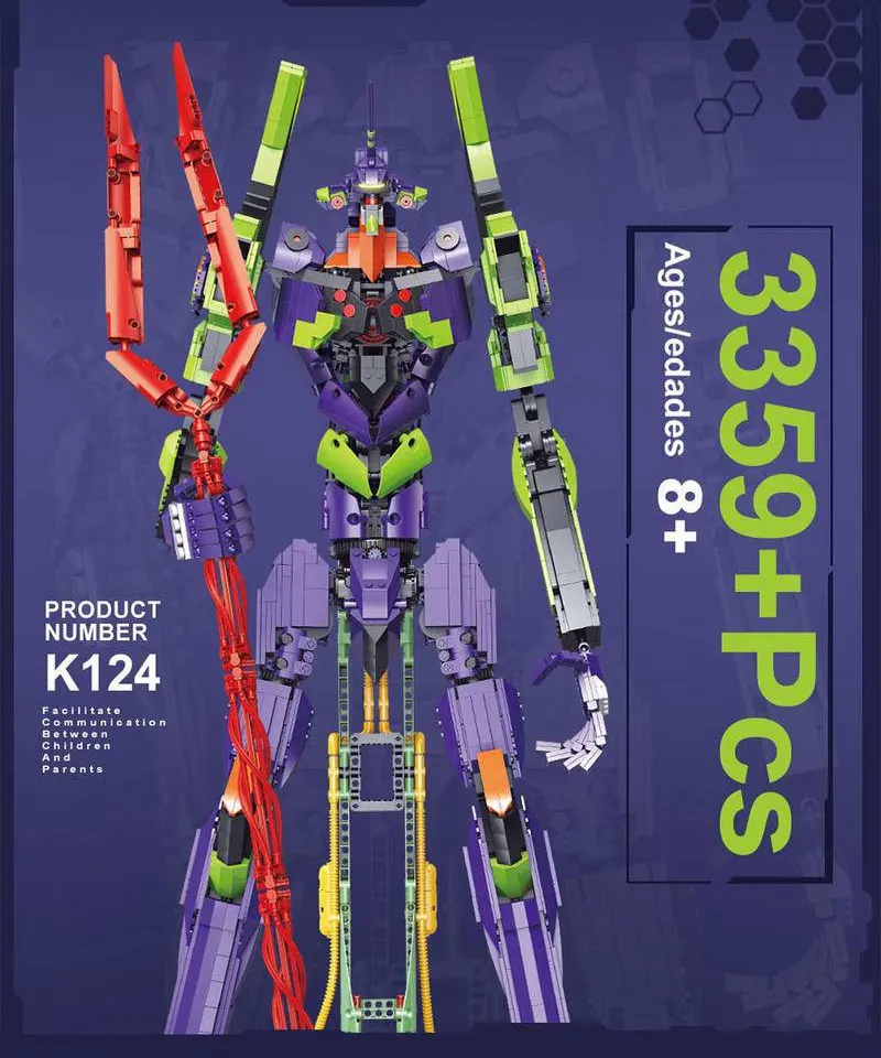 

K124 Super 18K Evangelion Test Type-01 Series Mech Warrior Building Blocks 3359pcs Bricks Toys Sets Educations For Kids