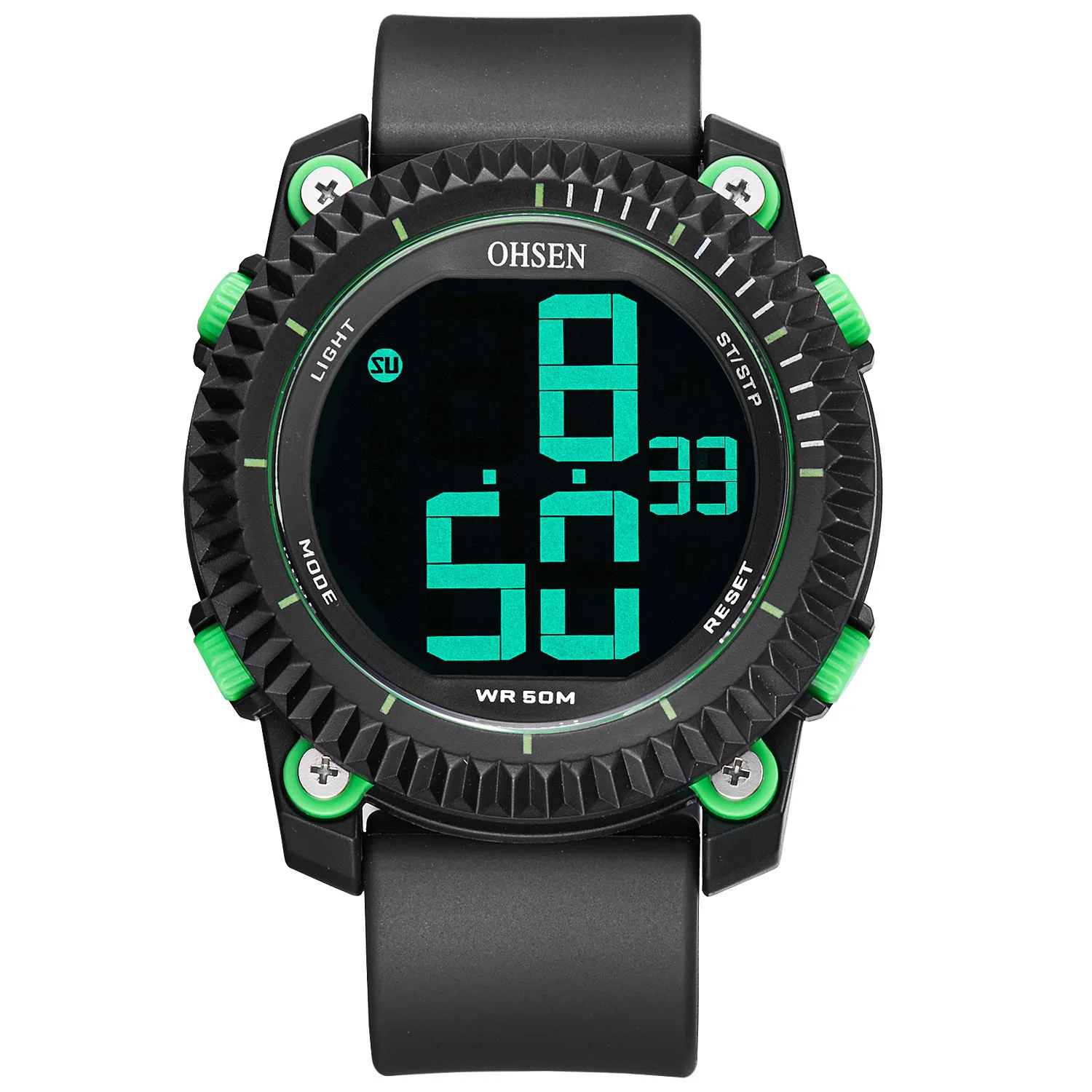 

OHSEN/1710 new men's silicone sports watch electronic watch fashion casual quartz watch