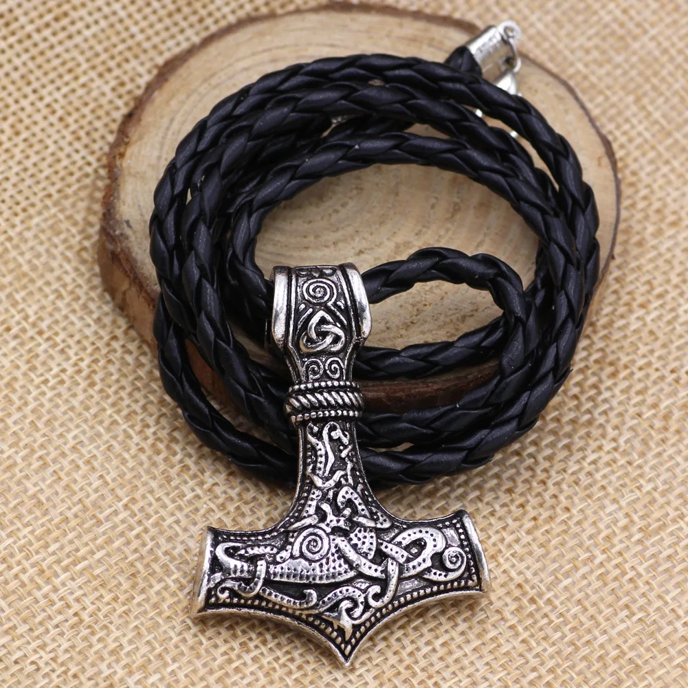Дропшиппинг 1 шт thor's hammer mjolnir кулон ожерелье viking скандинавский норвежский колье