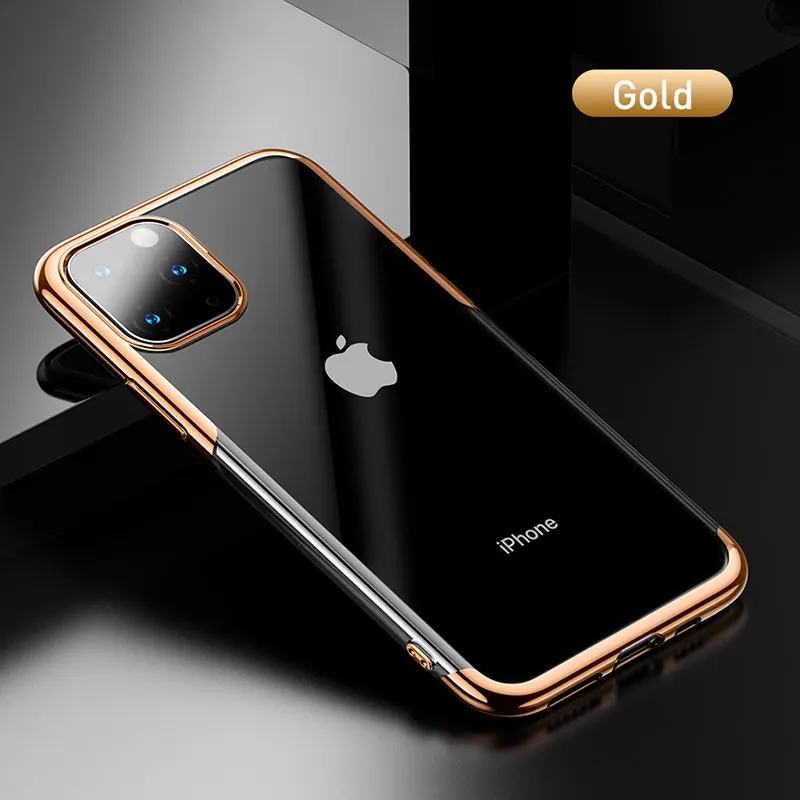 Baseus Full Cover Protetion for iPhone 11Case New Cover for iPhone 11 Pro Max Phone Case Clear Capa Coque Back Phone Cover Case - Цвет: Gold