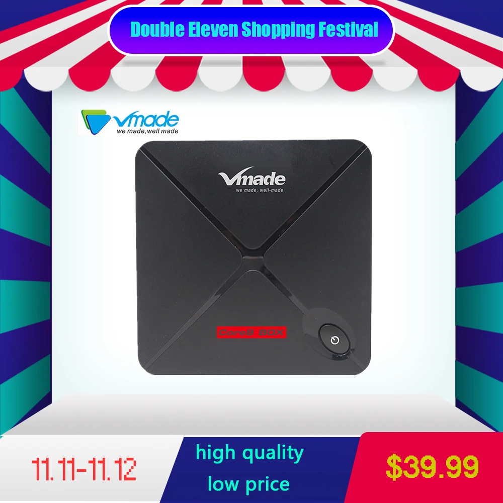 Vmade V96 Pro+ Android 7.1 TV Box 2G/16G Amlogic S912 Octa Core 64Bit 2.4G/5G Wifi 4K BT4.2 HD Media Player Set Top Box