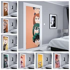 Декоративные двери HD, японское аниме Моя геройская академия, самоклеящиеся водонепроницаемые дверные наклейки, плакаты, настенные наклейки, украшение детской комнаты