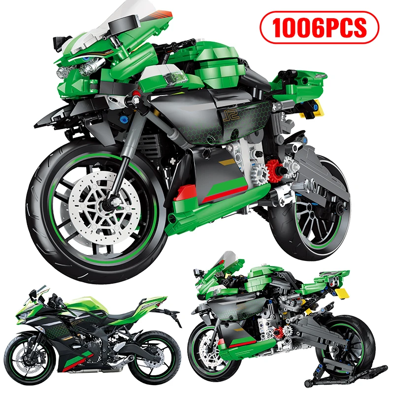 

City High-tech Mechanic Locomotive Motorbike Moc Building Blocks Bricks Creator Motorcycle Racing Car Diy Toys For Children Boys
