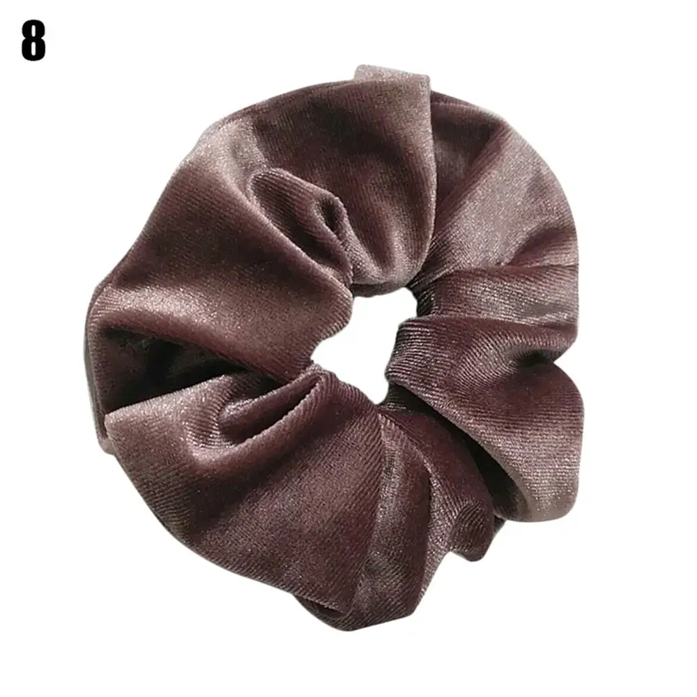 dark pink Мягкие бархатные резинки для волос, одноцветная веревка для волос, держатель для конского хвоста, женские эластичные резинки для волос, старинный головной убор, ярко-розовый, красный - Цвет: dark pink