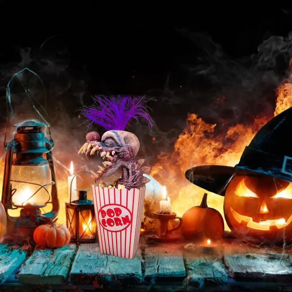 

Статуэтка клоуна из попкорна, призрак на Хэллоуин, украшение для Хэллоуина, страшная голова клоуна, попкорн, уникальное украшение на Хэллоу...