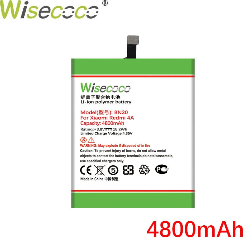 WISECOCO 4800 мАч BN30 батарея для Xiaomi Redmi 4A 4 мобильного телефона в наличии высокого