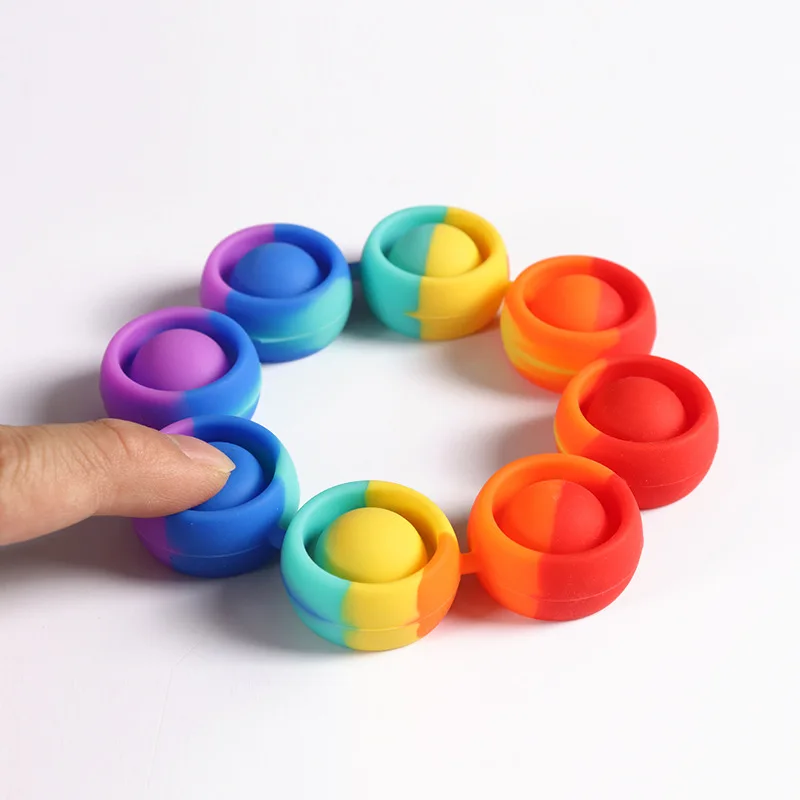 

Pop Fidget Bracelet Reliver Stress Toys Rainbow Push It Bubble Antistress Toys Adult Children Sensory Toy To Relieve Autism