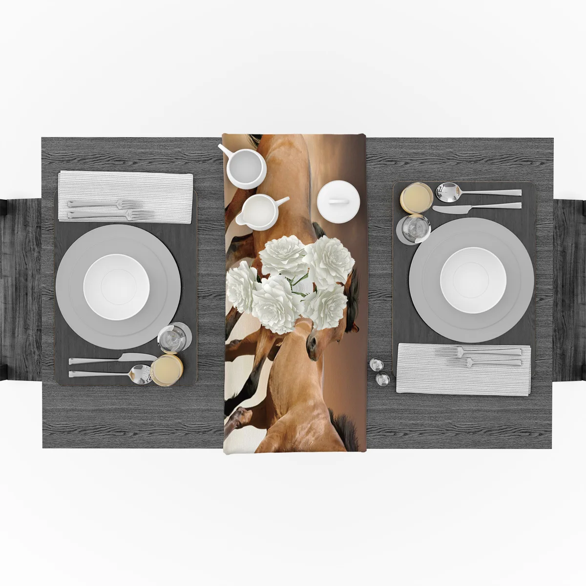 Коричневая искусственная настольная дорожка современный кухонный декор