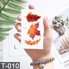 Водостойкая Временная 3d татуировка, наклейка на боди-арт, цветные листья клена, цветок, татуировка, искусственная блестящая татуировка, Женская татуировка