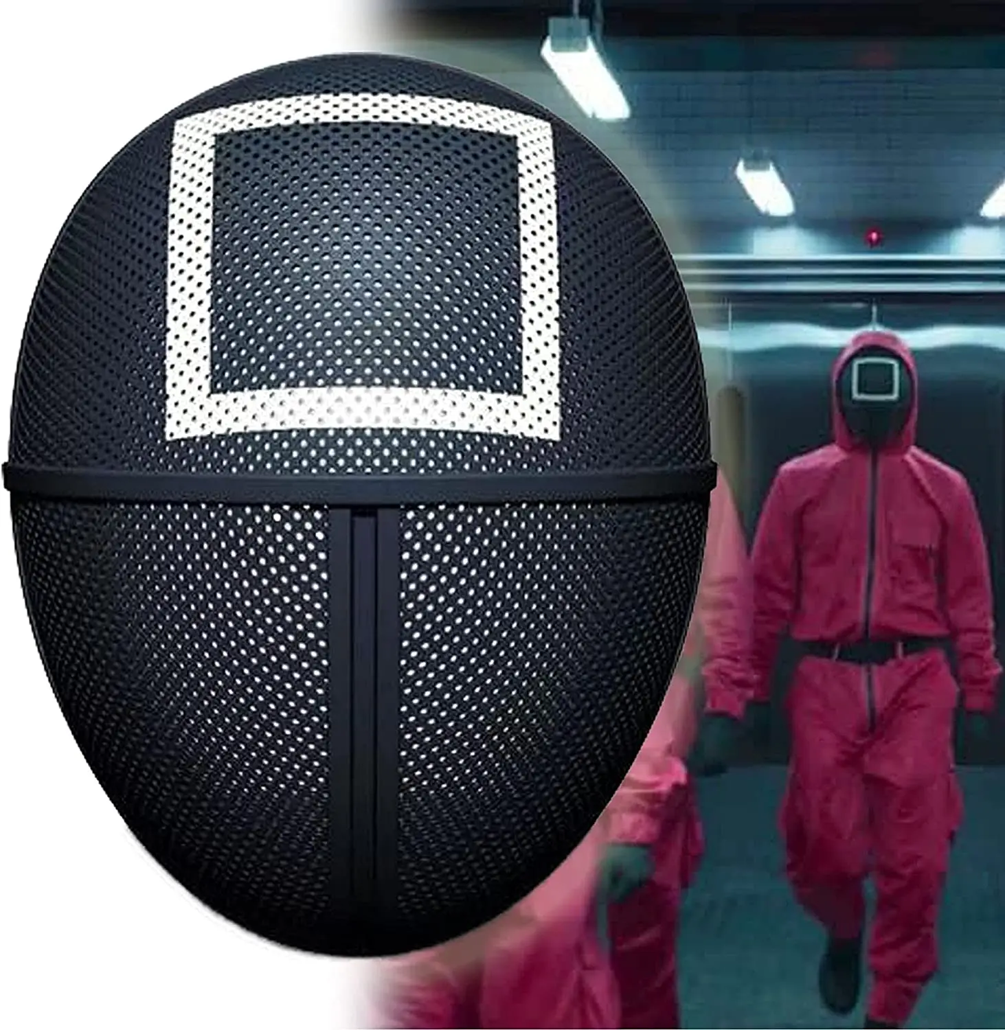 

Маска на все лицо для косплея по игре «кальмар» для взрослых, аксессуары для маскарада, рождественский подарок, Рождественская маска