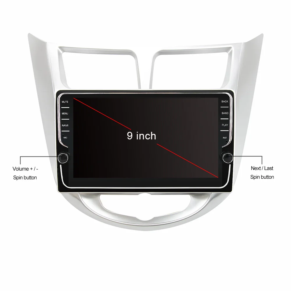 Eunavi 4G 64G ips android 9,0 автомобильный dvd для hyundai Solaris Verna Accent 2010- мультимедийный автомобильный Радио gps навигация TDA7851