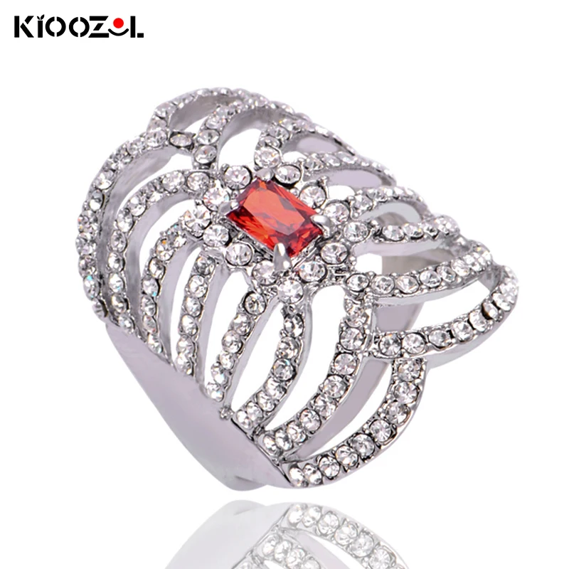 KIOOZOL Женская мода Роскошные фиолетовые красные синие квадратные кристаллы микро