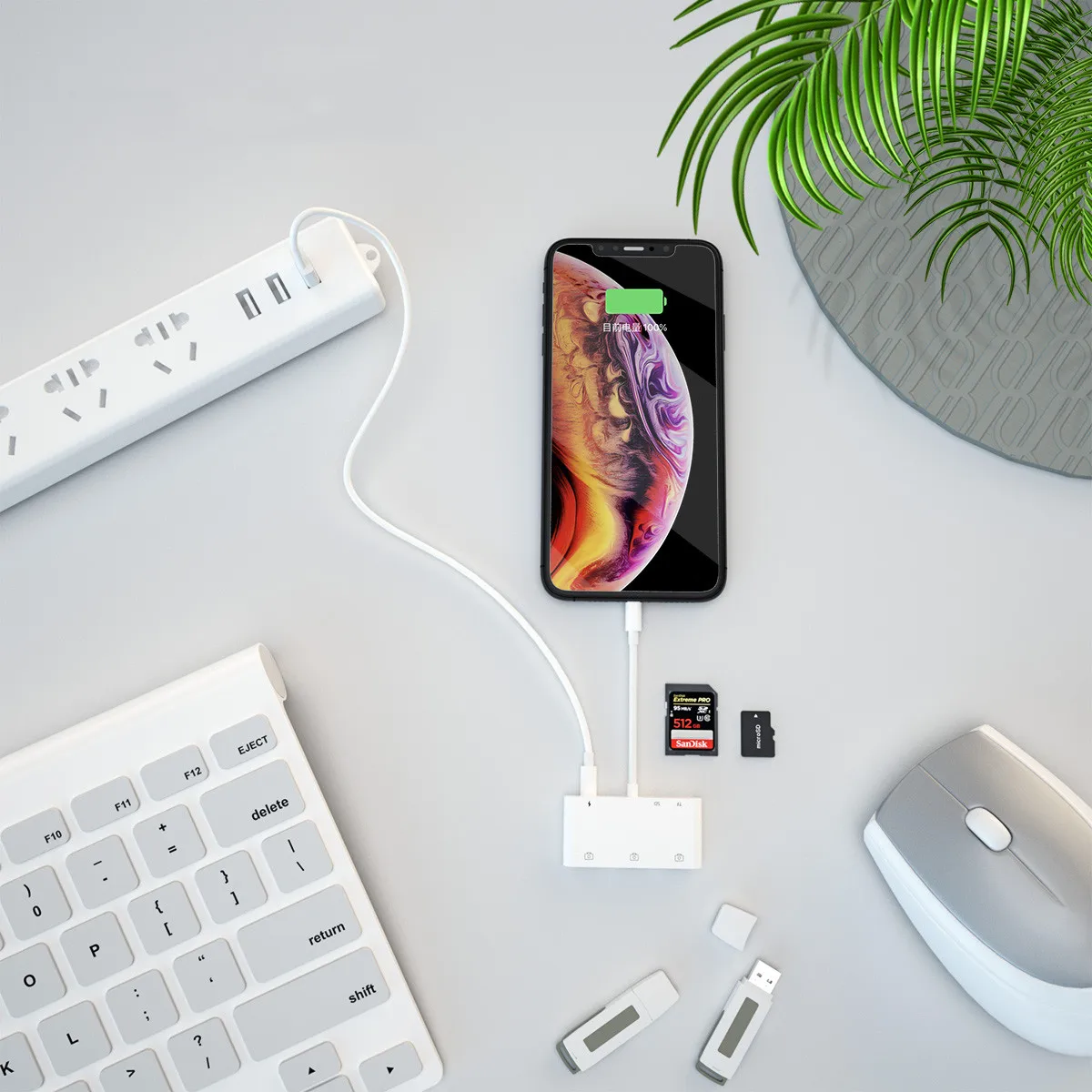 Адаптер для камеры Sindvor OTG USB 6 в 1 lightning micro SD TF card reader комплект iphone ipad apple ios 13