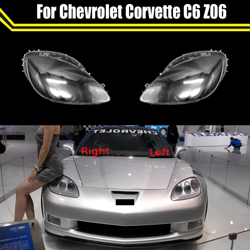 Front Car Protective Headlight Glass Lens Cover Shade Shell Auto Transparent Light Housing Lamp For Chevrolet Corvette C6 Z06