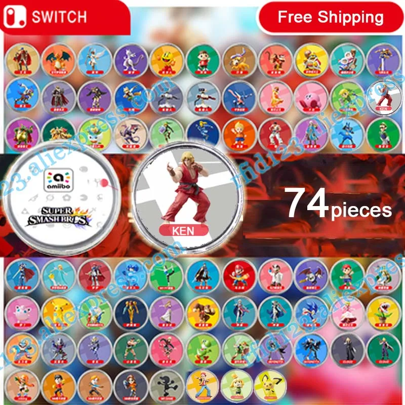 Smash Bro.-81PCS NFC Amiibo монетница для Mario Kart 8 Deluxe/Splatoon2/Mario Odyssey/Zelda/Super Smash Bro - Цвет: Smash Bro.-81PCS