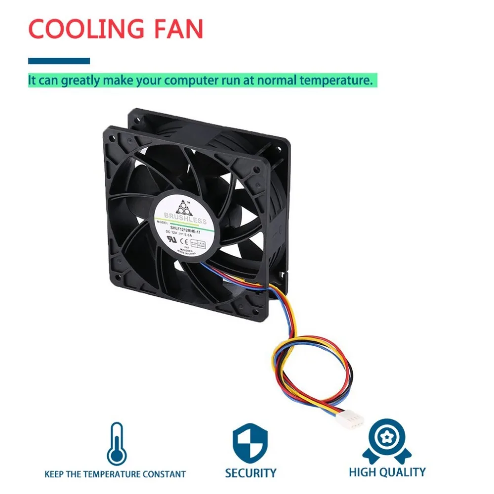 LESHP 7500 об/мин DC12V 5.0A Майнер охлаждающий вентилятор для Antminer Bitmain S7 S9 4-контактный разъем бесщеточный Замена охладитель низкая Шум